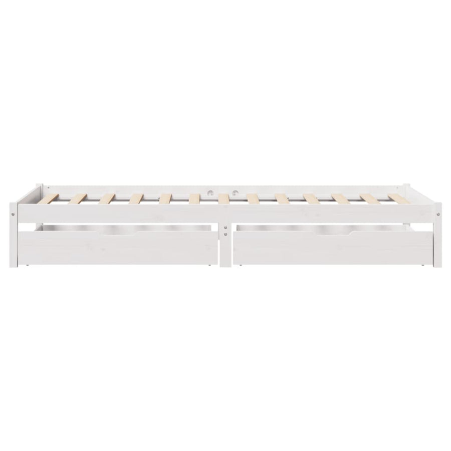 Bedframe zonder matras massief grenenhout wit 140x200 cm