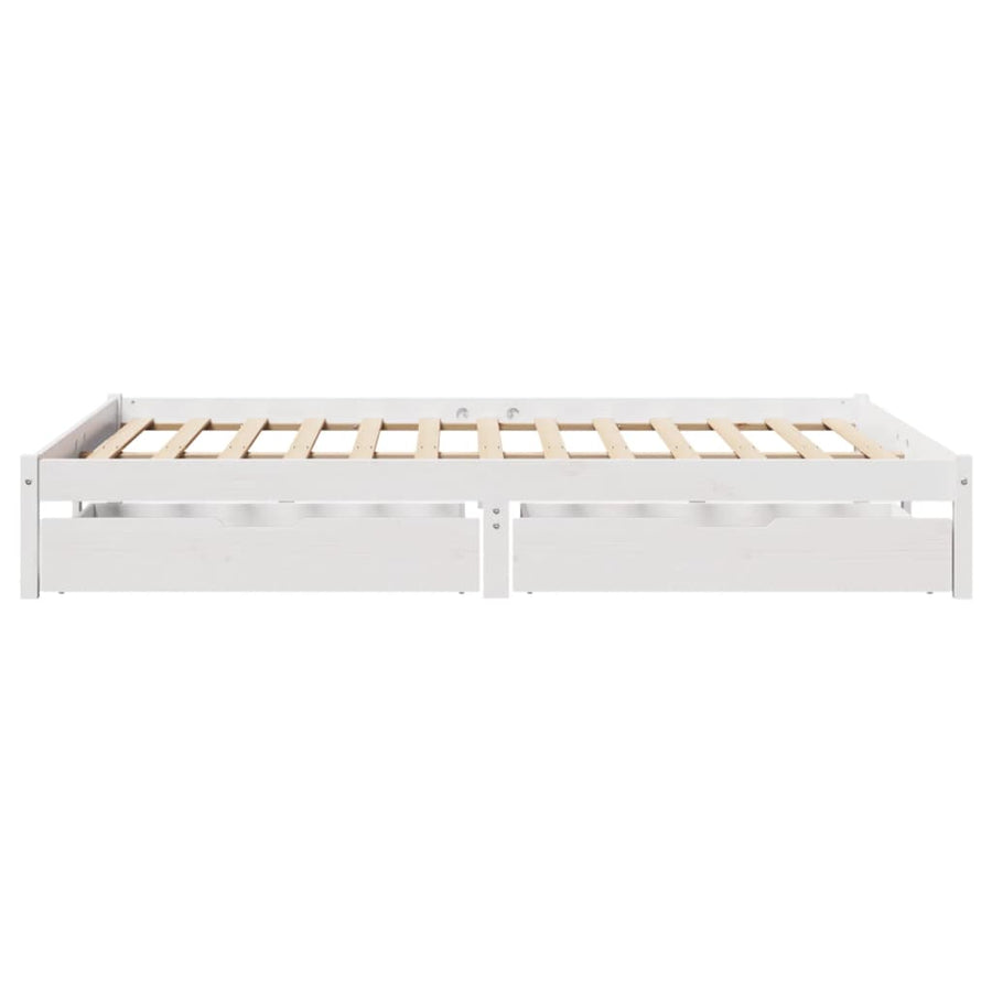 Bedframe zonder matras massief grenenhout wit 120x200 cm