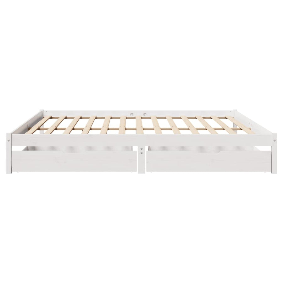 Bedframe zonder matras massief grenenhout wit 180x200 cm