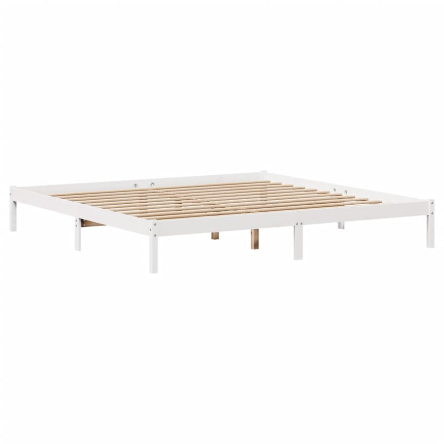 Bedframe zonder matras massief grenenhout wit 180x200 cm