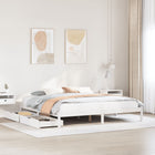 Bed frame without mattress solid pine wood white 200x200 cm