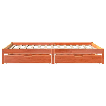 Bedframe zonder matras massief grenenhout wasbruin 135x190 cm