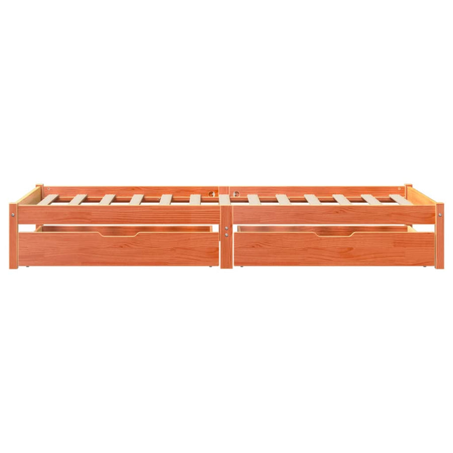 Bedframe zonder matras massief grenenhout wasbruin 90x200 cm