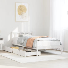 Bedframe zonder matras massief grenenhout wit 90x190 cm