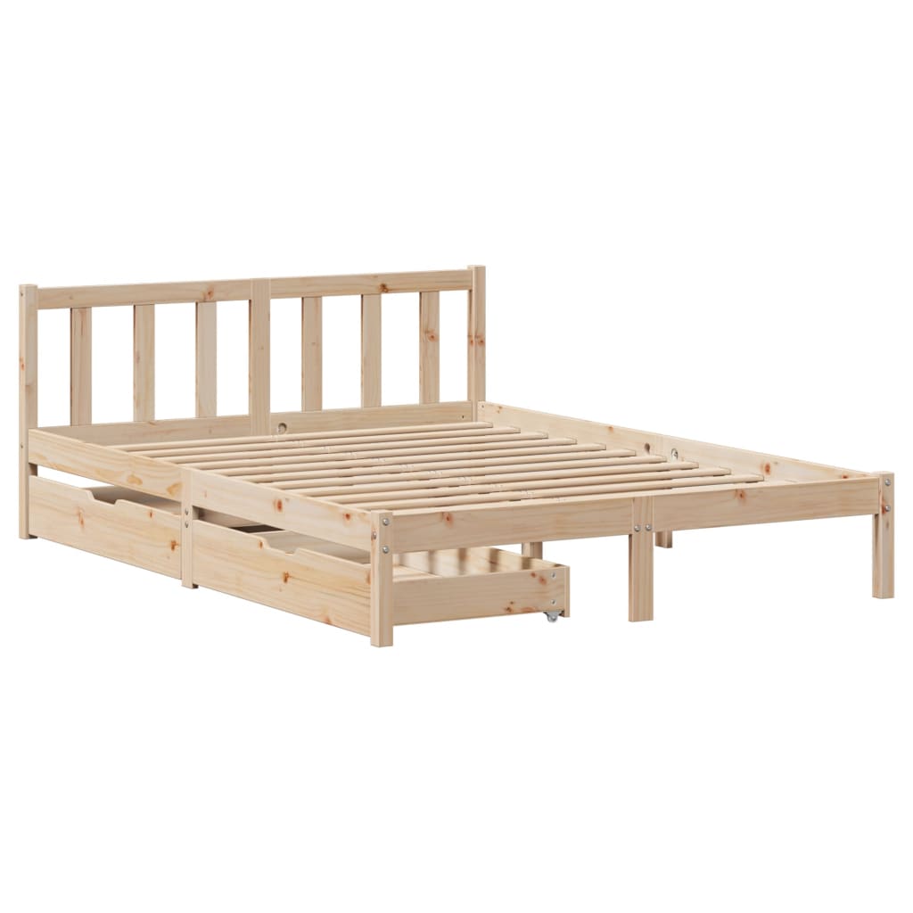 Bedframe zonder matras massief grenenhout 120x190 cm