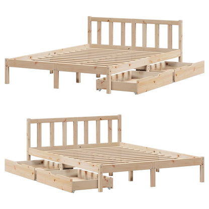 Bedframe zonder matras massief grenenhout 120x190 cm