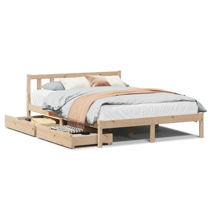 Bedframe zonder matras massief grenenhout 140x190 cm