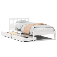 Bedframe zonder matras massief grenenhout wit 90x200 cm