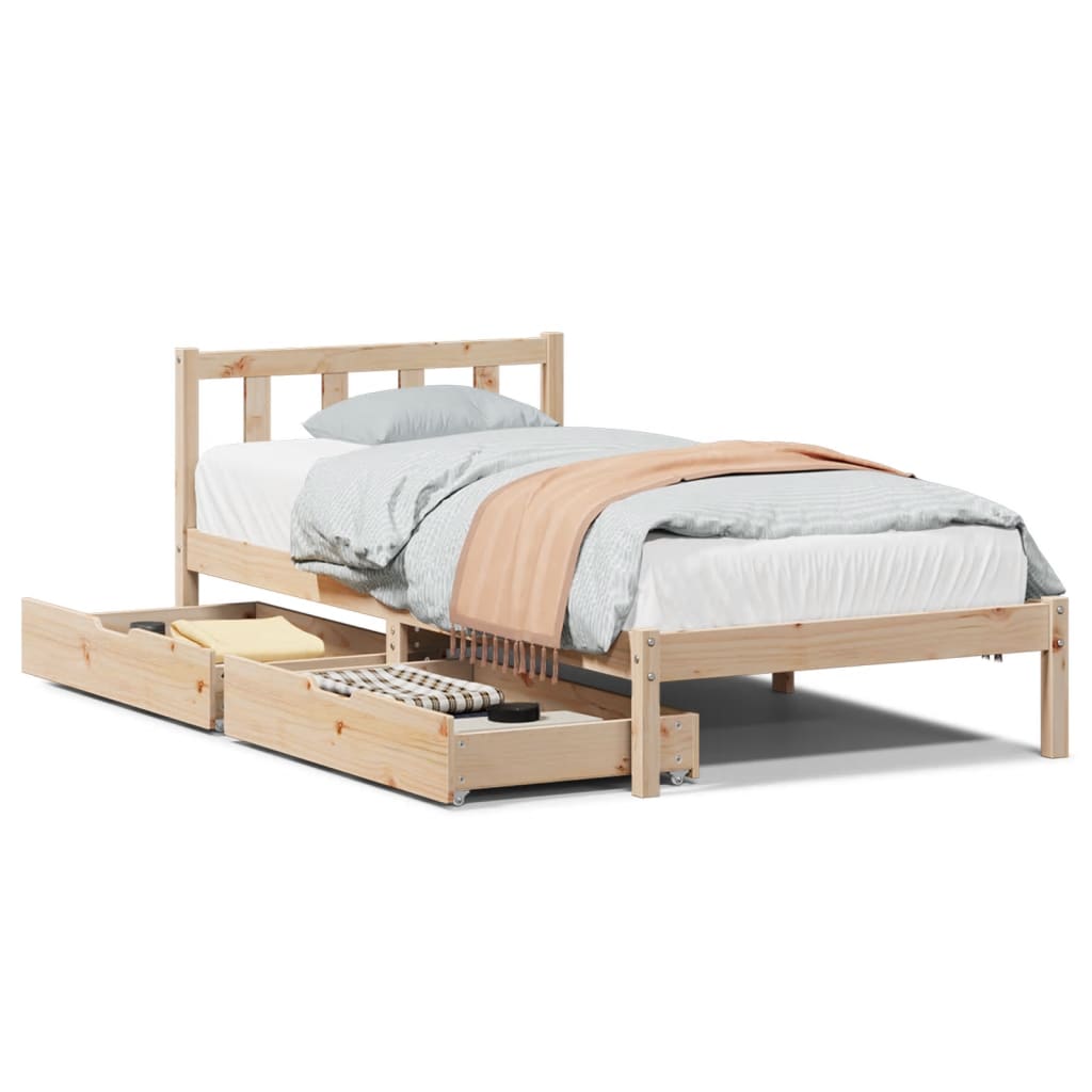 Bedframe zonder matras massief grenenhout 100x200 cm