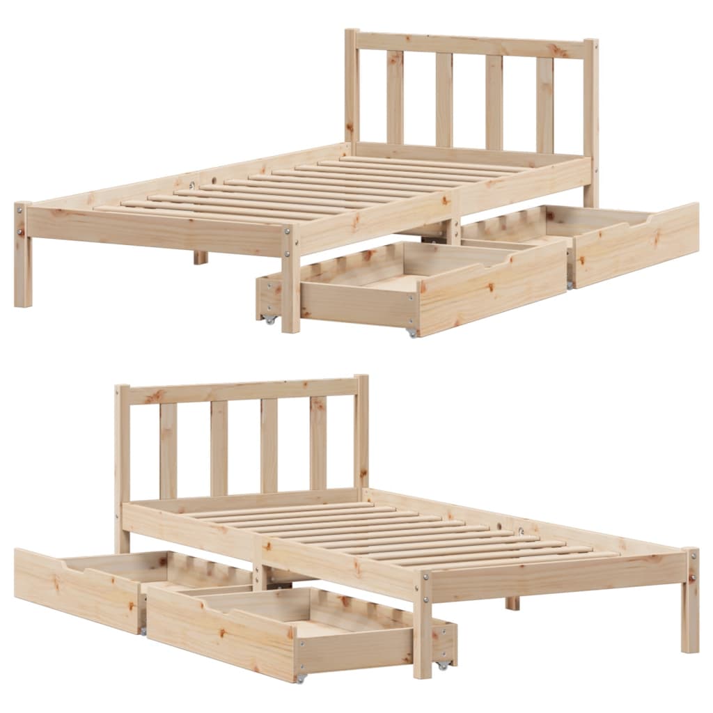Bedframe zonder matras massief grenenhout 100x200 cm
