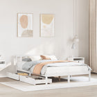 Bed frame without mattress solid pine white 140x200 cm