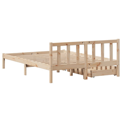 Bedframe zonder matras massief grenenhout 150x200 cm