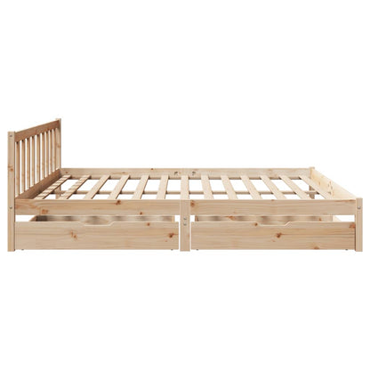 Bedframe zonder matras massief grenenhout 200x200 cm