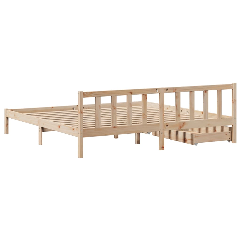 Bedframe zonder matras massief grenenhout 200x200 cm