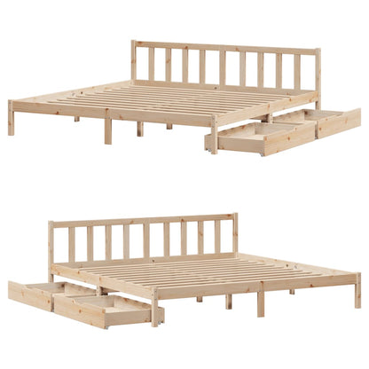 Bedframe zonder matras massief grenenhout 200x200 cm