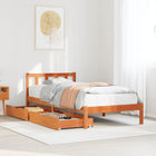 Solid pine bed frame, wax brown, 75x190 cm (mattress not included)