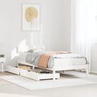 Bed frame without mattress solid pine wood white 90x190 cm