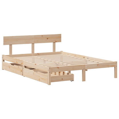 Bedframe zonder matras massief grenenhout 120x190 cm