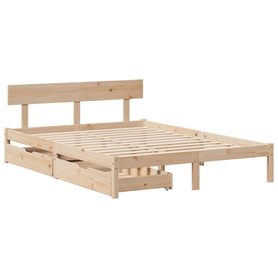 Bedframe zonder matras massief grenenhout 120x190 cm