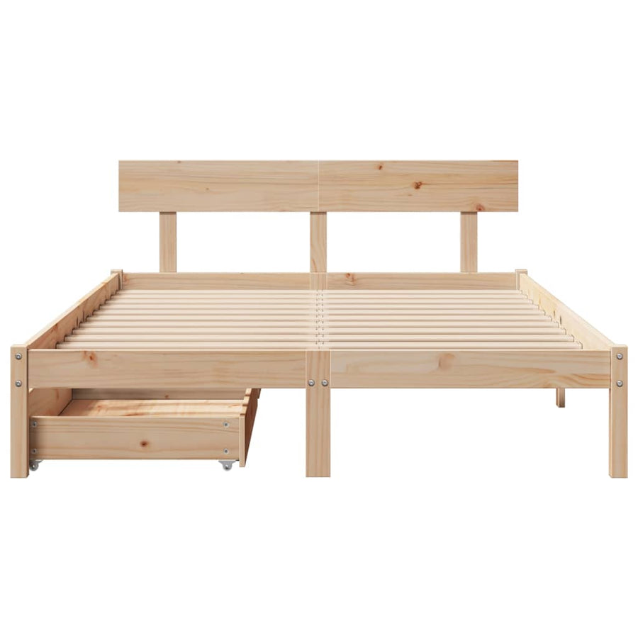 Bedframe zonder matras massief grenenhout 120x190 cm