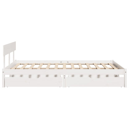 Bedframe zonder matras massief grenenhout wit 120x190 cm
