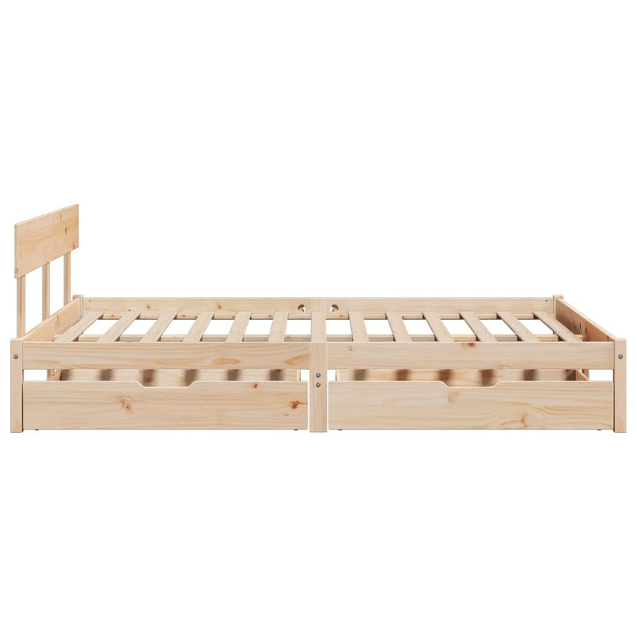 Bedframe zonder matras massief grenenhout 140x190 cm