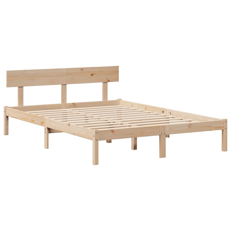 Bedframe zonder matras massief grenenhout 140x190 cm