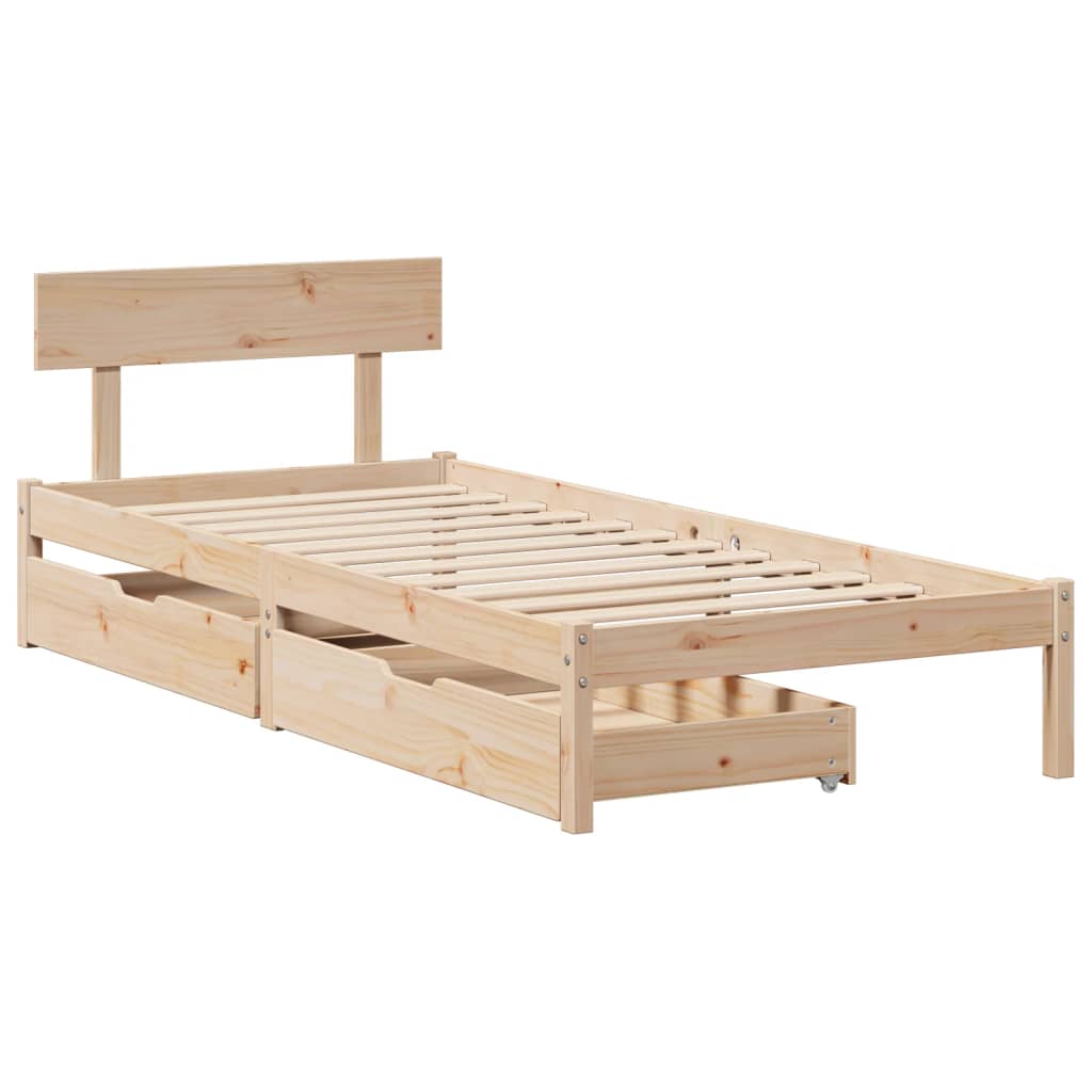 Bedframe zonder matras massief grenenhout 90x200 cm