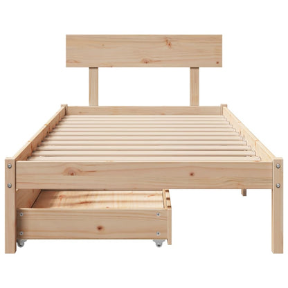 Bedframe zonder matras massief grenenhout 90x200 cm