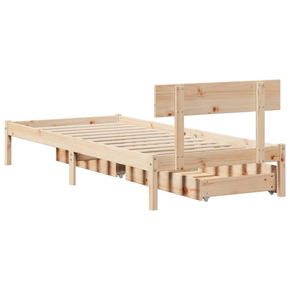 Bedframe zonder matras massief grenenhout 90x200 cm