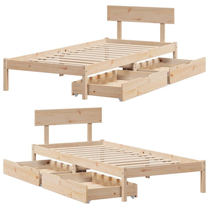 Bedframe zonder matras massief grenenhout 90x200 cm