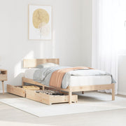 Bed frame without mattress solid pine wood 90x200 cm