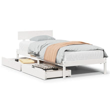 Bedframe zonder matras massief grenenhout wit 140x200 cm