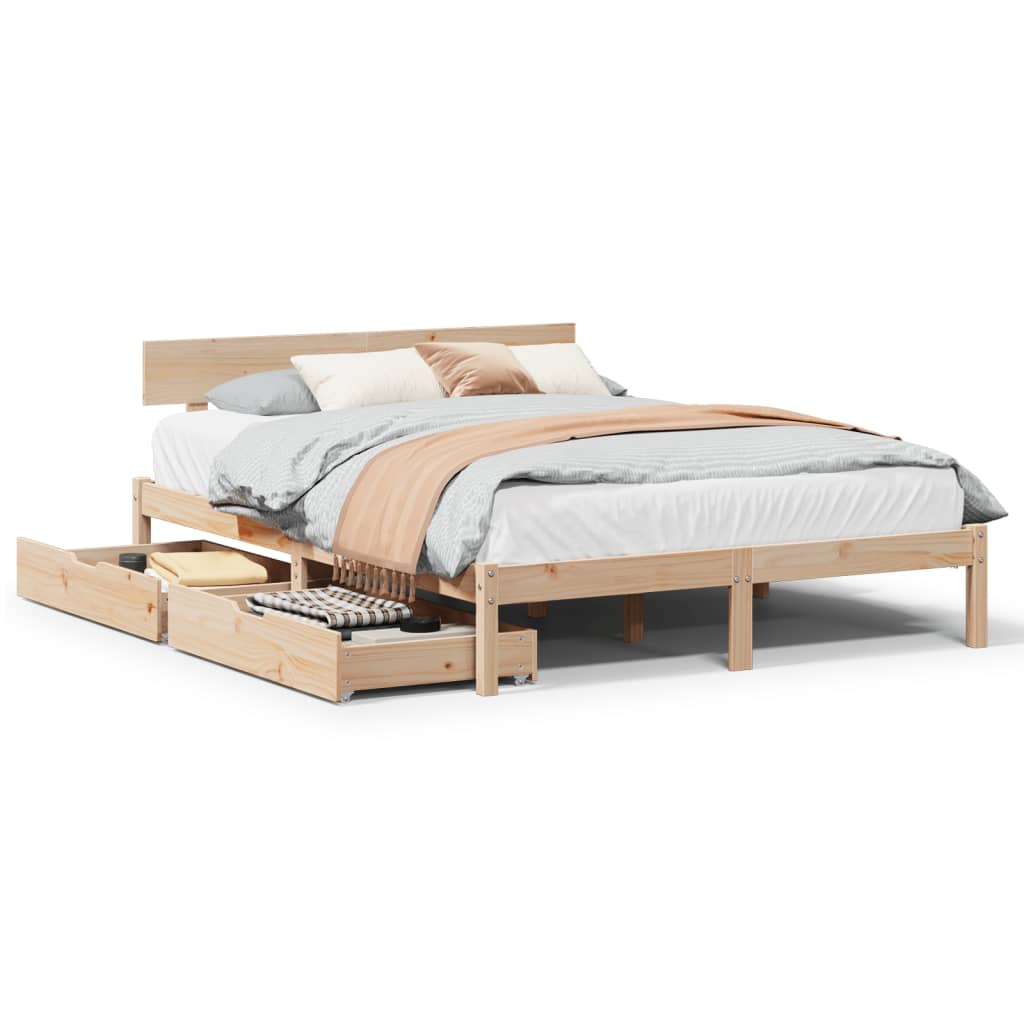 Bedframe zonder matras massief grenenhout 120x200 cm