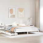 Bed frame without mattress solid pine wood white 180x200 cm