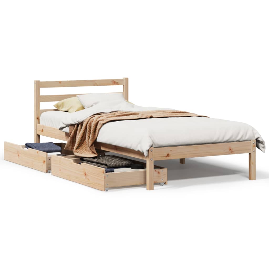 Bedframe zonder matras massief grenenhout 90x190 cm