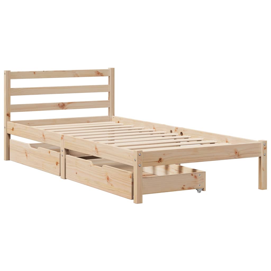 Bedframe zonder matras massief grenenhout 90x190 cm
