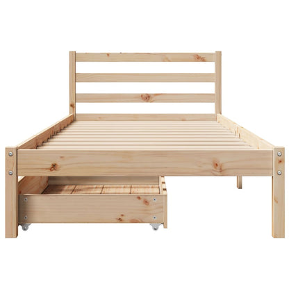 Bedframe zonder matras massief grenenhout 90x190 cm