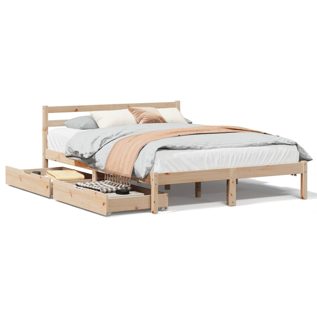 Bedframe zonder matras massief grenenhout 120x190 cm