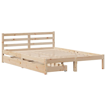 Bedframe zonder matras massief grenenhout 120x190 cm