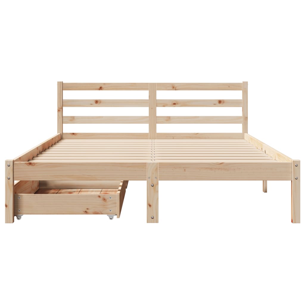 Bedframe zonder matras massief grenenhout 120x190 cm