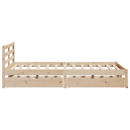 Bedframe zonder matras massief grenenhout 140x190 cm