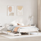 Bed frame without mattress solid pine wood white 140x190 cm