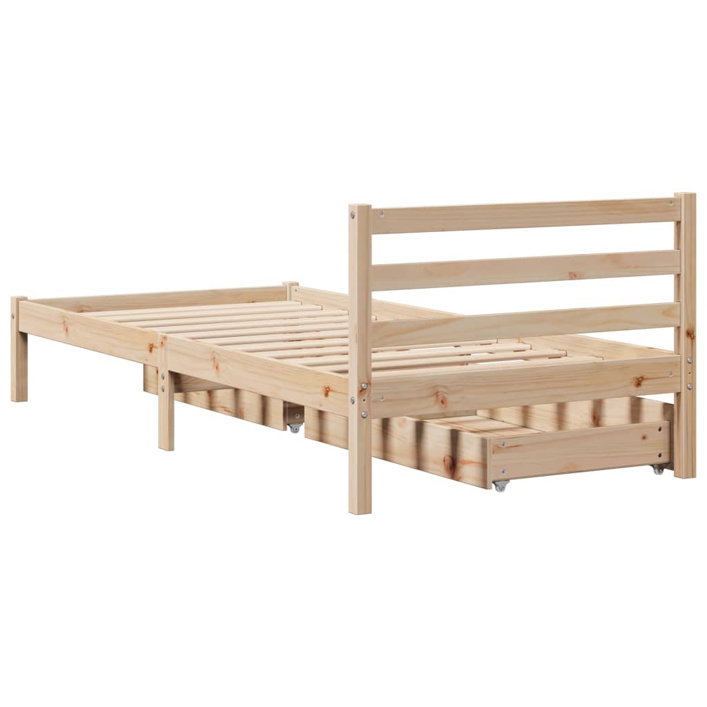 Bedframe zonder matras massief grenenhout 90x200 cm