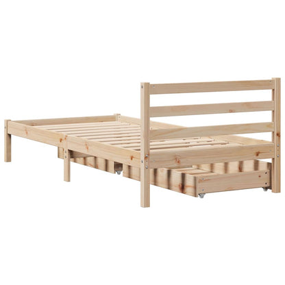 Bedframe zonder matras massief grenenhout 90x200 cm