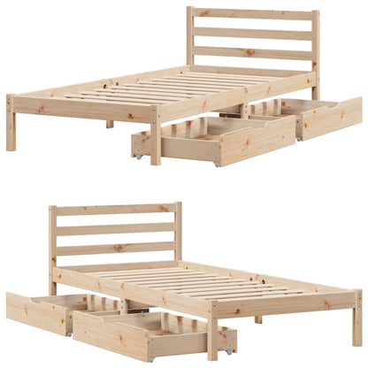 Bedframe zonder matras massief grenenhout 90x200 cm