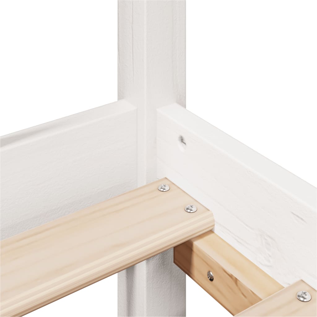 Bedframe zonder matras massief grenenhout wit 140x200 cm