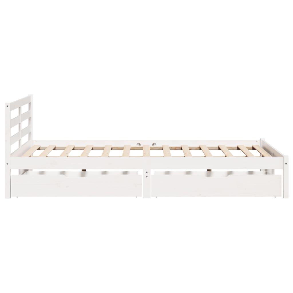 Bedframe zonder matras massief grenenhout wit 120x200 cm