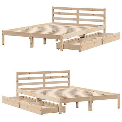 Bedframe zonder matras massief grenenhout 140x200 cm