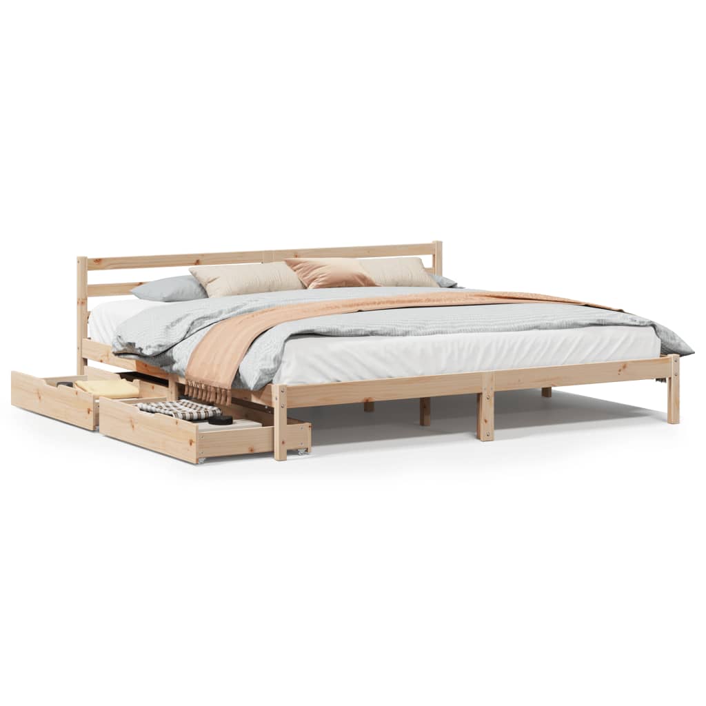 Bedframe zonder matras massief grenenhout 180x200 cm